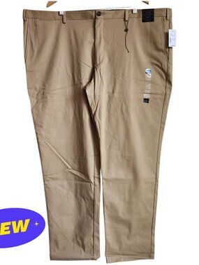 48x32 Khaki Chinos Jos A Bank Cotton Reserve Pants New Flat Front Nwt Tan Khakis